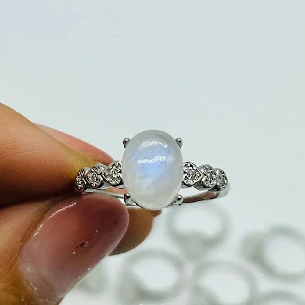Genuine Moonstone Adjustable Ring
